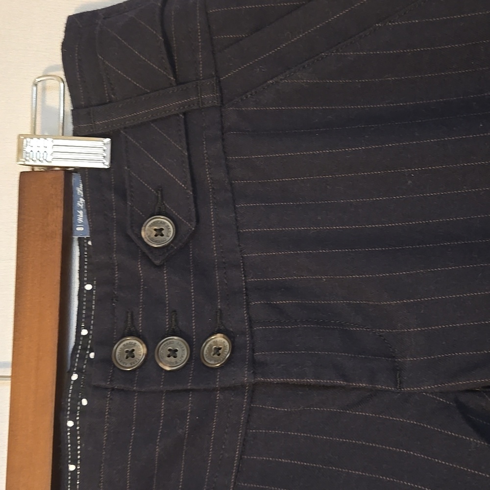 American Eagle Womens Navy Pinstripe Wide Leg Pants Size 8 NWT - Picture 9 of 10